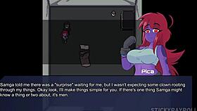 Cute goth girl fucks pussy in hentai game part 1