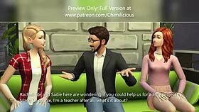 teacher fucked by blonde sadie and redhead rachel in teen threesome