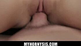 Stepsister lets bigbro feel her inside!