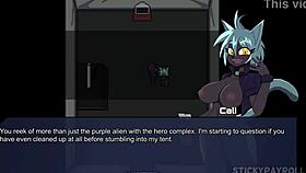 Cute goth girl fucks pussy in hentai game part 1