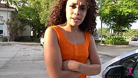 Ebony teen 18+ Willow Ryder with juicy ass gets picked up at gas station