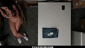 I bent over teen Lily Adams for doggystyle punishment in the garage after catching her stealing