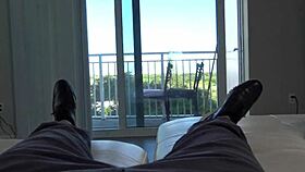 I stroke my dick slowly with sexy latina