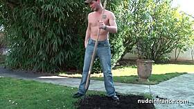 the gardener says, 'bend over, mature french lady, i'm gonna fuck you hard'