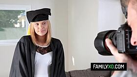 hey stepdad, wanna fuck me after graduation? blonde kendall kross teases with her tight ass.