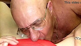 Mature Amateur Licks Pussy in POV Cunilingus, Detailed Muff Diving View