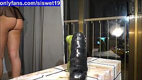 teen trains with big dildos in chatroom