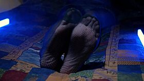 Perfect Toes Peeking Through Sexy Fishnets Of A Housewife Milf