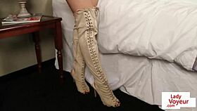 femdom tells sub to jerk off until he cums