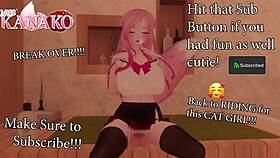 Cat Girl Kanako Finds A Huge Dick And Wonders, Can She Fit On It?