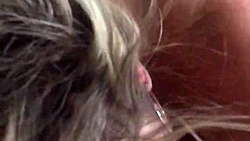 hot blonde plays with my dick