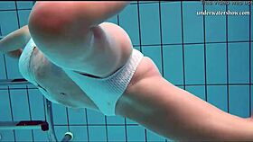 Hot Tits and Shaved Pussy Glimmer Underwater in Bikini Scene