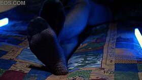 Perfect Toes Peeking Through Sexy Fishnets Of A Housewife Milf