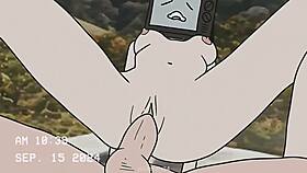 TV woman and cameraman sex animation in the toilet