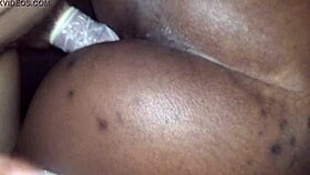 Big ass black chick fucks asian