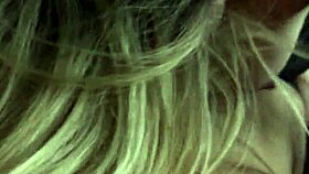 hot blonde plays with my dick