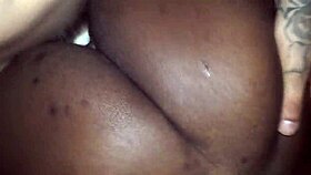 Big ass black chick fucks asian