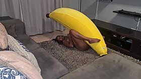 tattooed desi slut humps big banana close ups