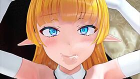 Elf gets her ass filled with cum in hentai animation