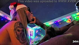 our sexy christmas creampie gift with sloppy deepthroat blowjob