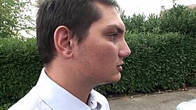 two bisexual guys sharing a cute brunette with big cocks and anal