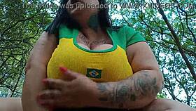 Did Mary Jhuana Orgasm In The Park While Hiding Her Big Tits?