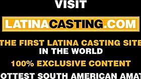 Tanned latina bikini model in fake audition casting