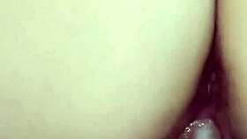 Blonde babe stretches pleasure in POV creampie scene