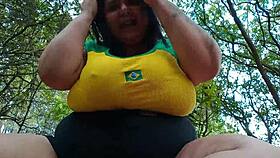 Did Mary Jhuana Orgasm In The Park While Hiding Her Big Tits?