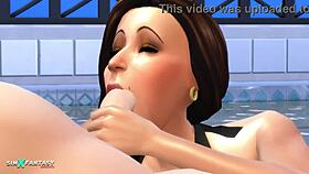 jade rosa in passionpool sims 4 cumshot scene by the pool