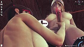 Vain nopea tarina, tyttö nai tytön 3D-aktiossa.