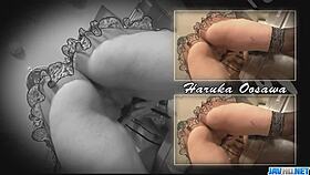 cute haruka oosawa in lingerie sucking dick and getting titty fucked