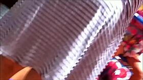 pregnant latina lifts her skirt showing off in public