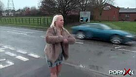Pornxn Mature Blonde Public Pissing in Street with Sexy Flair