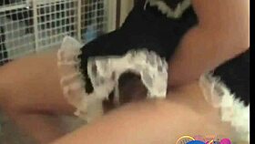 Denice licks and fingers her big tits in lingerie closeup handjob