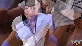 Busty nurse marley brinx gives jerk off instructions to patient.