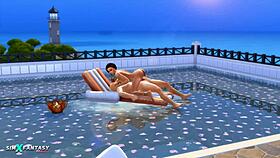 jade rosa in passionpool sims 4 cumshot scene by the pool