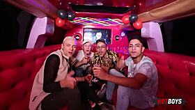 Celebrating Birthday in Limousine With Friends