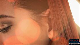 Look at Paula Shy, Czech redhead with big boobs stripping bare!