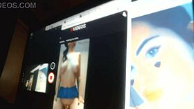 watching this russian chick moan while masturbating to cumshot