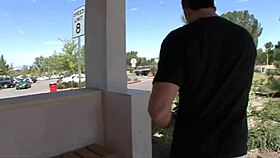 A skinny brunette teen 18+ in a scene