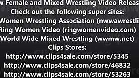 new female wrestling video with face sitting and ball kicking