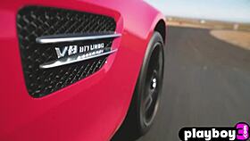 Perfect Brunette Alexandra Tyler Poses Outdoor Showing Nice Boobs