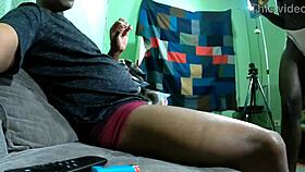 Fernanda Chocolatte smiles and receives cumshot on face in bukakke style