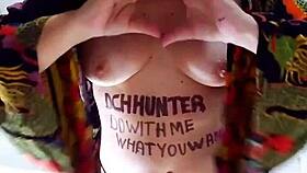 She UNDRESSES in lingerie for ANAL exhibitionism POV