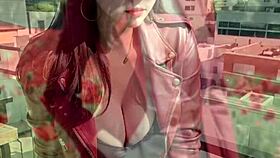 3DアニメAIモデルで魅力的赤い女の子が公衆マンコASMRやってるよ