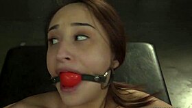 สาวผมน้ำตาลโดนมัดตีแส้แล้วเย็ดกระจาย!