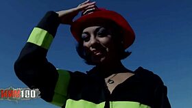 Oops, I’m cuming all over this latina fire girl’s tits, so hot!