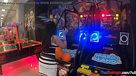 Thai amateur teen 18+ girlfriend teases with vibrator toy after playful day