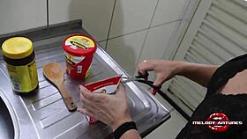 Blonde Prepares Gourmet Brigadeiro And Cums With Dildo